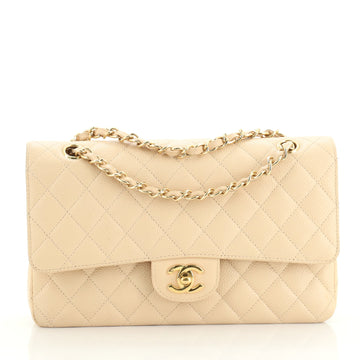 Chanel Vintage Classic Double Flap Bag Quilted Caviar Medium