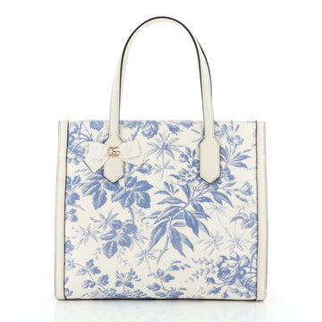 Gucci GG Ribbon Tote Coated Printed Canvas Medium