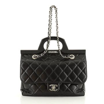 Chanel CC Delivery Tote Quilted Glazed Calfskin Small