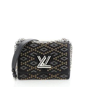 Louis Vuitton Twist Handbag Limited Edition Grommet Embellished Leather MM