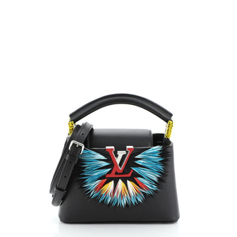 Louis Vuitton Capucines Handbag Leather with Feathers Mini