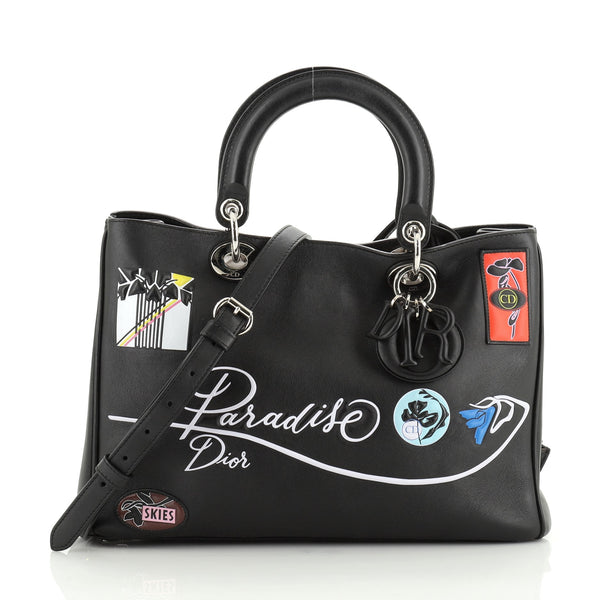 Christian Dior Paradise Diorissimo Tote Calfskin Medium Black 4813732