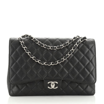 Chanel Classic Double Flap Bag Quilted Caviar Maxi