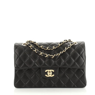 Chanel Vintage Classic Double Flap Bag Quilted Lambskin Small