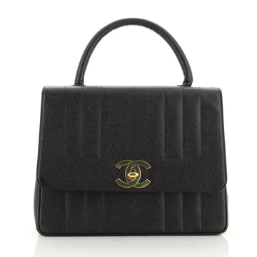 Chanel Vintage Top Handle Bag Vertical Quilt Caviar Jumbo