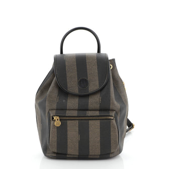 Fendi Pequin Front Pocket Backpack Coated Canvas Small