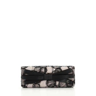 Chanel Bow Flap Clutch Lace and Satin 