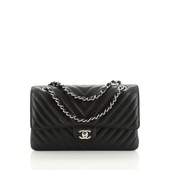Chanel Classic Double Flap Bag Chevron Caviar Medium