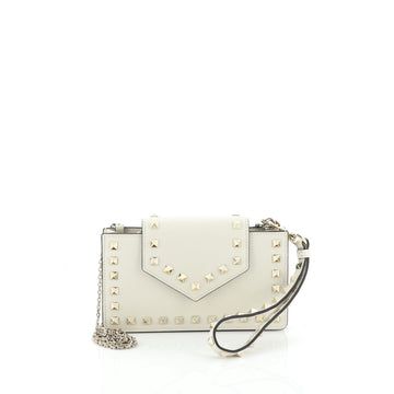 Valentino Rockstud Chain Phone Case Leather 