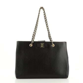 Salvatore Ferragamo Melike Tote Saffiano Leather Medium