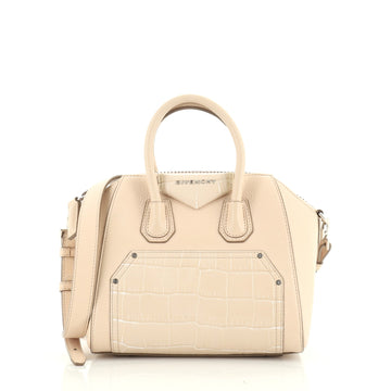 Givenchy Antigona Bag Leather and Crocodile Embossed Leather Mini