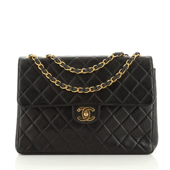 Chanel Vintage Classic Single Flap Bag Quilted Lambskin Jumbo