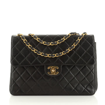 Chanel Vintage Classic Single Flap Bag Quilted Lambskin Jumbo