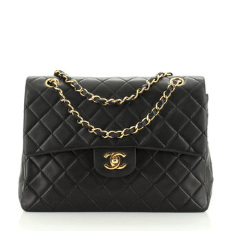 Chanel Vintage Square CC Flap Bag Quilted Lambskin Medium