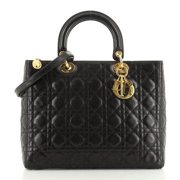 Christian Dior Vintage Lady Dior Bag Cannage Quilt Lambskin Large