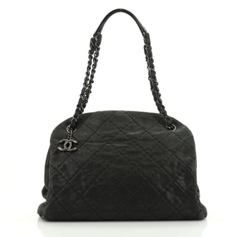 Chanel Just Mademoiselle Bag Quilted Iridescent Leather Large