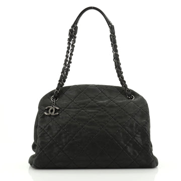 Chanel Just Mademoiselle Bag Quilted Iridescent Leather Large