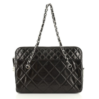 Chanel In The Business Camera Bag Quilted Patent Vinyl Large