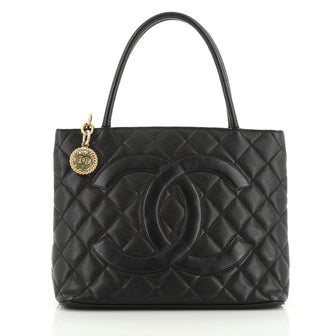 Chanel Medallion Tote Quilted Caviar 
