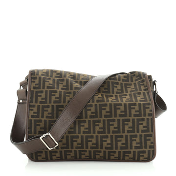 Fendi Vintage Flap Messenger Bag Zucca Canvas Medium