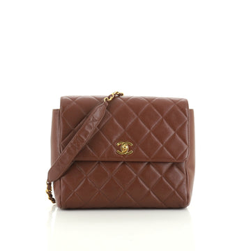 Chanel Vintage Chain Flap Shoulder Bag Quilted Caviar Small