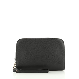 Louis Vuitton Pochette Baikal Clutch Taiga Leather 