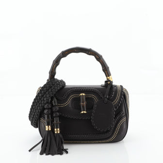 New Bamboo Top Handle Bag Studded Leather Medium