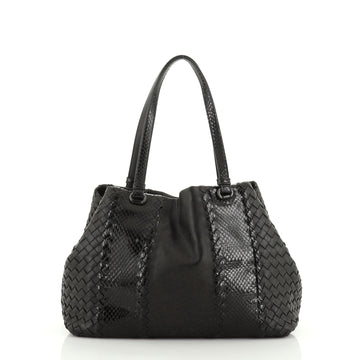 Bottega Veneta A-Shape Tote Intrecciato Nappa with Python Detail Small
