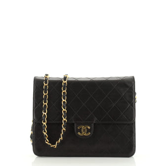 Chanel Vintage Clutch with Chain Quilted Leather Small