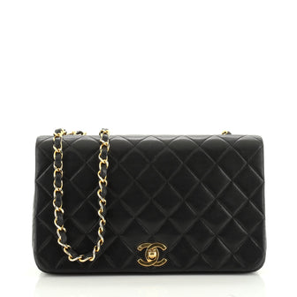 Chanel Vintage Full Flap Bag Quilted Lambskin Medium