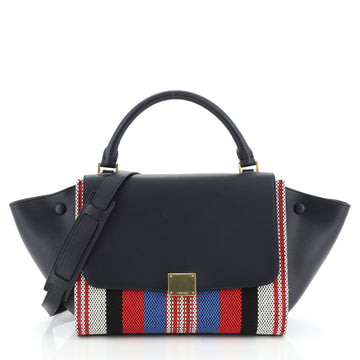 Celine Trapeze Bag Woven Cotton Small