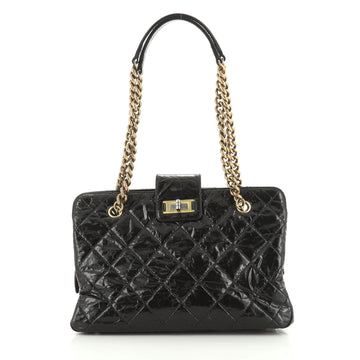 Chanel Reissue Zip Satchel Quilted Glazed Calfskin Medium