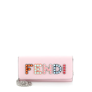 Fendi By The Way Continental Chain Wallet Leather 