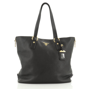 Prada Side Zip Shopper Tote Vitello Daino Large