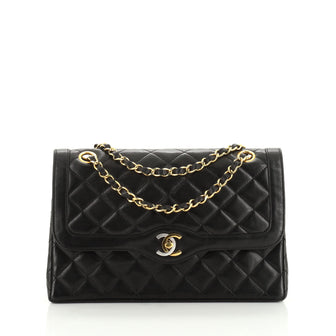 Chanel Vintage Two-Tone CC Flap Bag Quilted Lambskin Medium