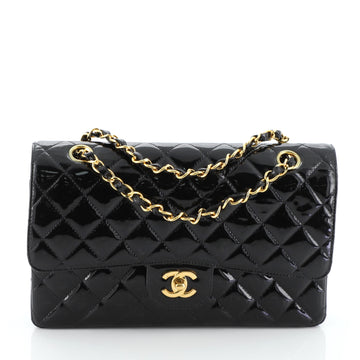 Chanel Vintage Classic Double Flap Bag Quilted Patent Medium