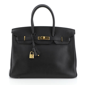 Hermes Birkin Handbag Black Swift with Gold Hardware 35