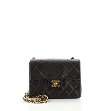 Chanel Vintage Square Classic Single Flap Bag Quilted Lambskin Mini
