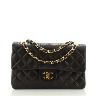 Chanel Vintage Classic Double Flap Bag Quilted Lambskin Small