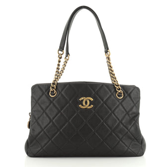 Chanel CC Crown Tote Quilted Leather Medium