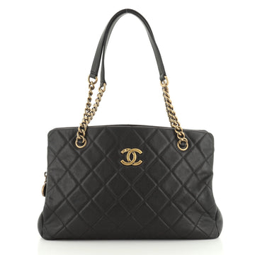 Chanel CC Crown Tote Quilted Leather Medium