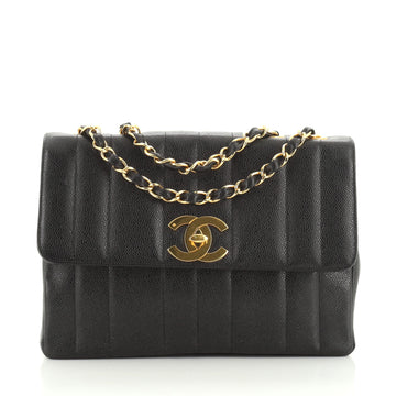 Chanel Vintage Flap Bag Vertical Quilt Caviar Jumbo