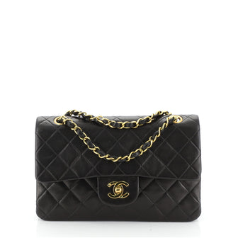 Chanel Vintage Classic Double Flap Bag Quilted Lambskin Small