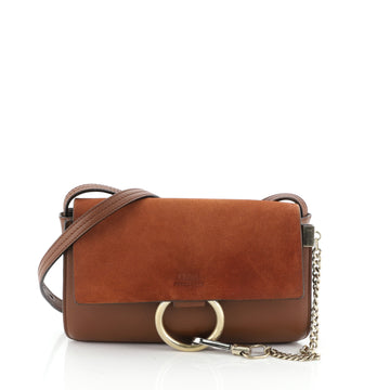 Chloe Faye Shoulder Bag Leather and Suede Small