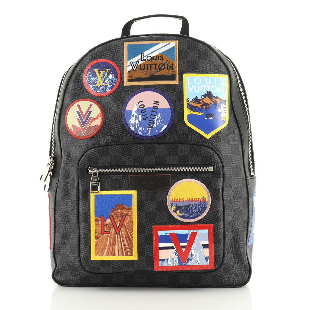 josh backpack louis vuitton price Louis Vuitton Josh Backpack Alps Patches Damier Graphite Black 482311