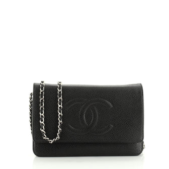 Chanel Timeless Wallet on Chain Caviar 