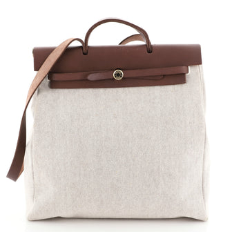 Hermes Herbag Toile and Leather MM