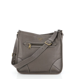 Prada Front Zip Messenger Vitello Daino Medium
