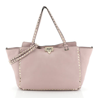 Valentino Rockstud Tote Pebbled Leather Medium