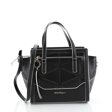 Salvatore Ferragamo Amy Tote Perforated Leather Mini